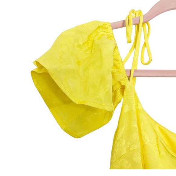 NWT Staud Marwa Midi Dress size 4 Jacquard Floral Flutter Sleeve - Picture 3 of 7